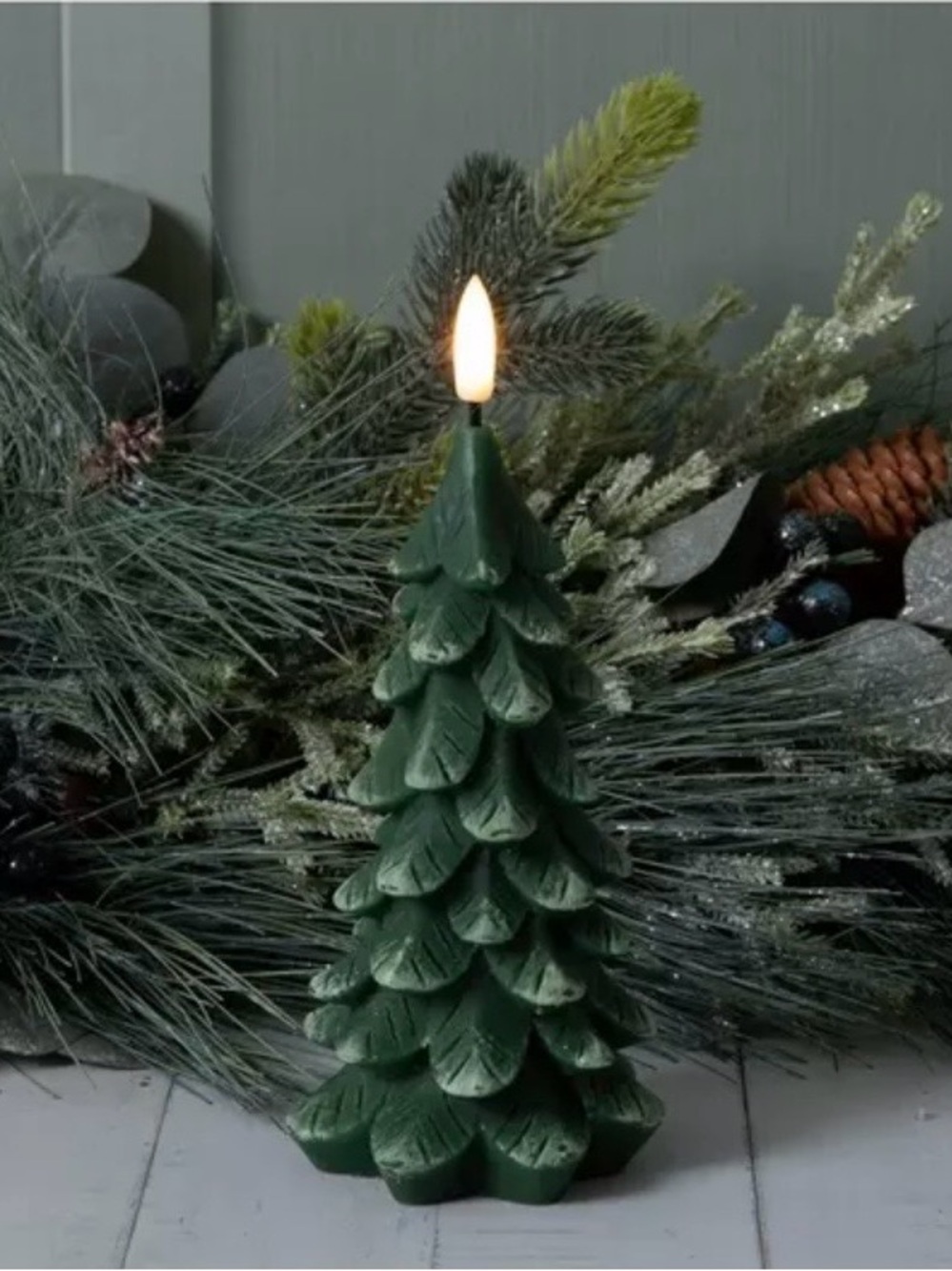 Holiday Christmas Pine Tree LED Candle